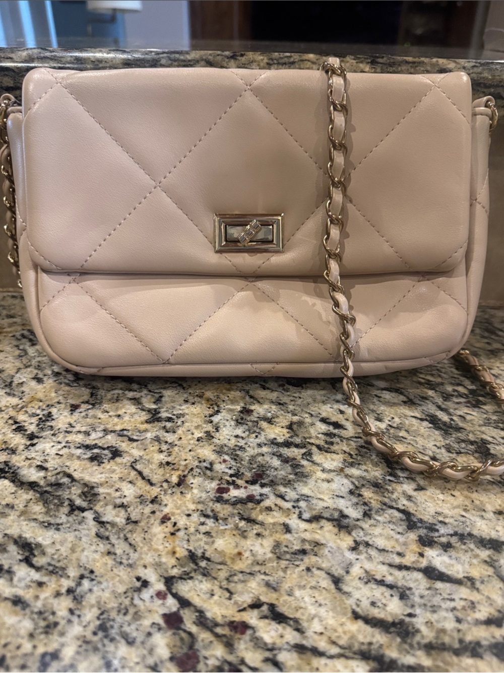 Urban Expressions Quilted Crossbody in Nude